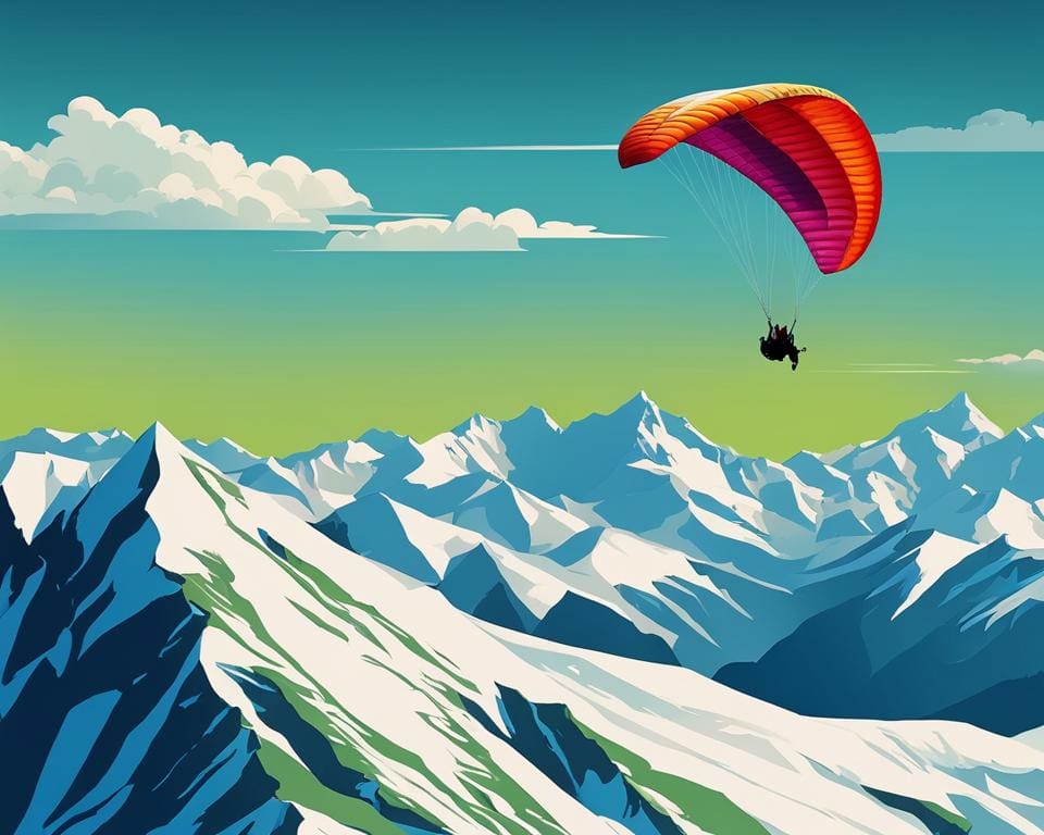 Frankrijk: Paragliden in de Franse Alpen.
