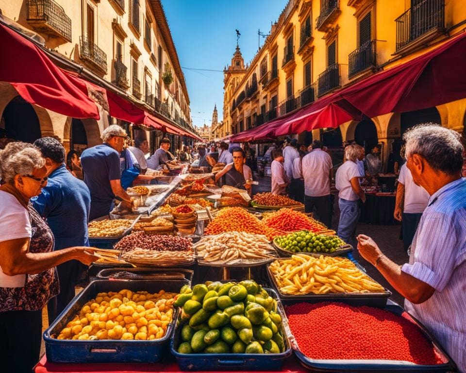 Spanje: Tapas eten in Sevilla.