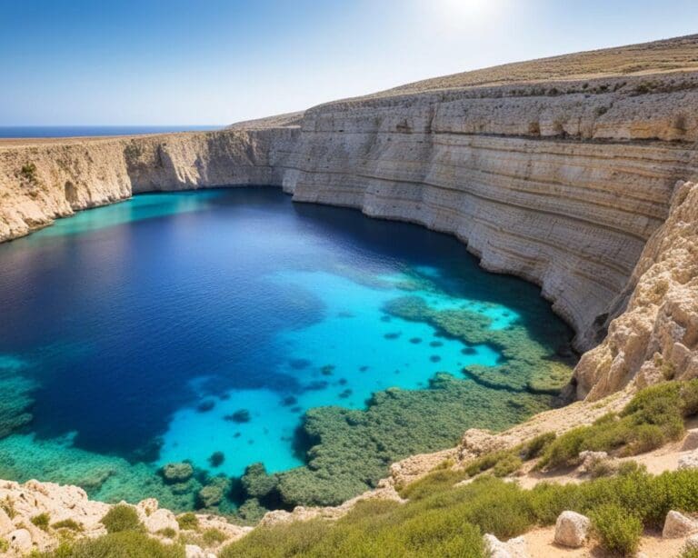 Ga duiken bij de Blue Hole in Gozo, Malta