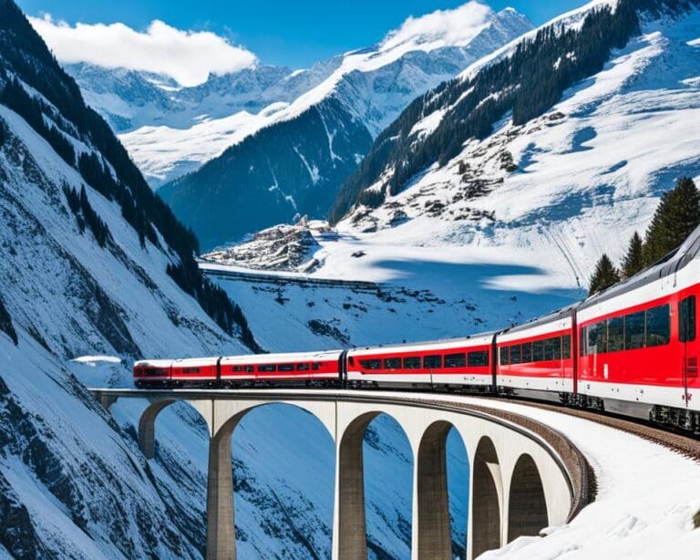 Maak een ritje met de Bernina Express door de Alpen, Zwitserland
