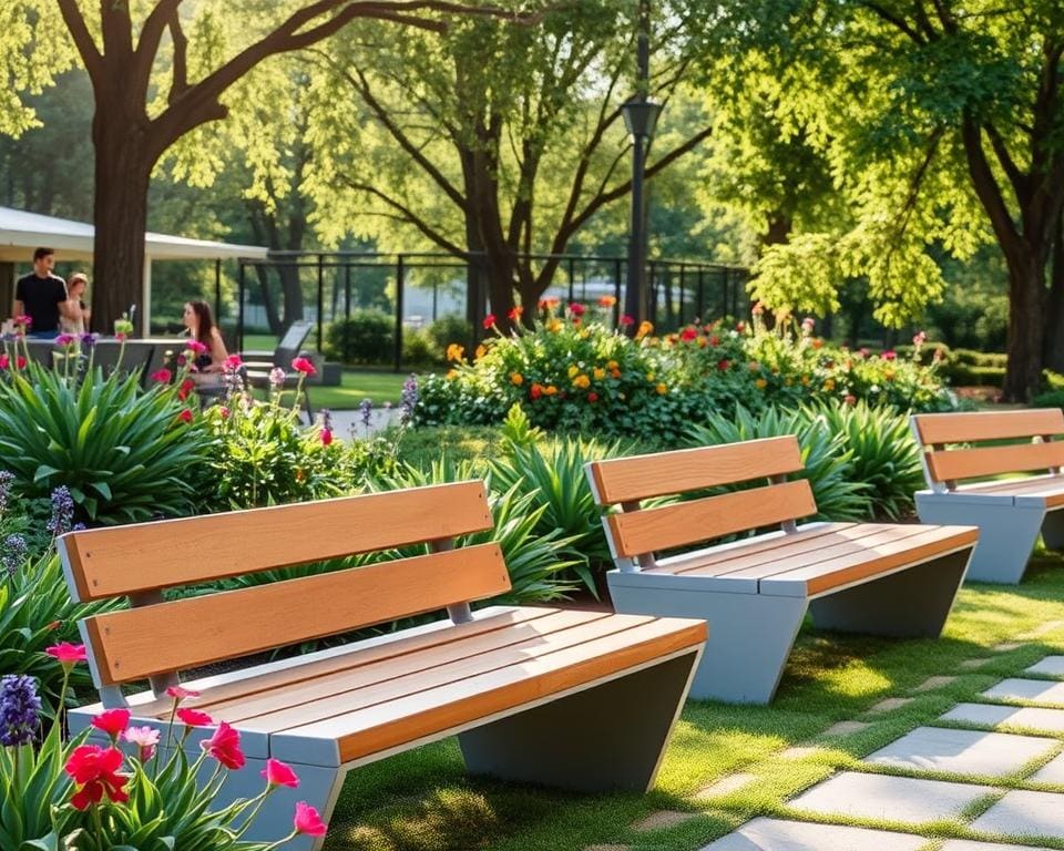 Moderne tuinbanken voor relaxte buitenmomenten