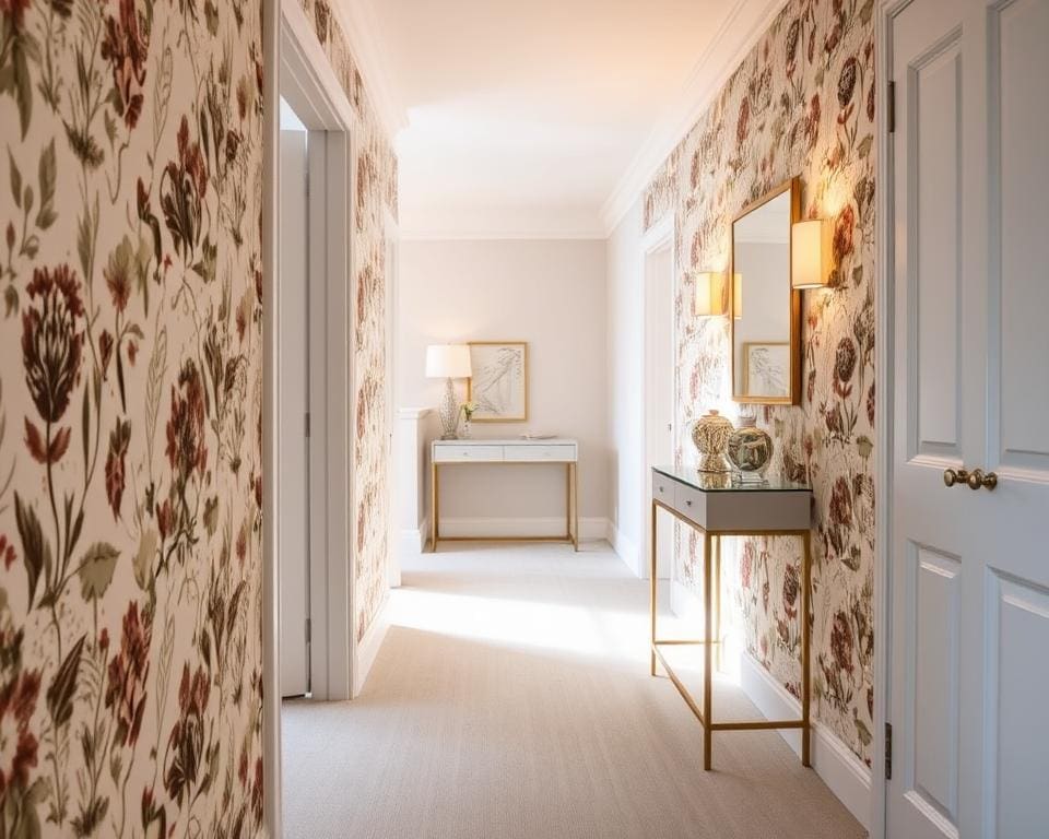 Wat is een slimme manier om behang in de hal te gebruiken?