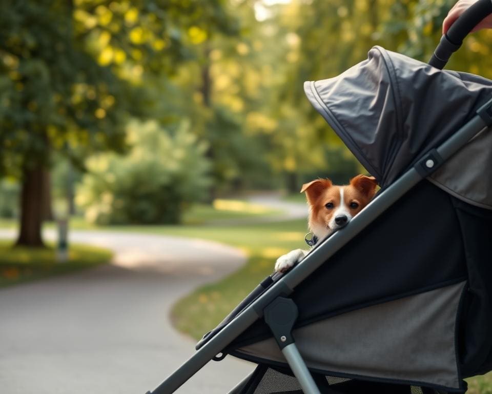 Is een hondenbuggy handig bij lange wandelingen?
