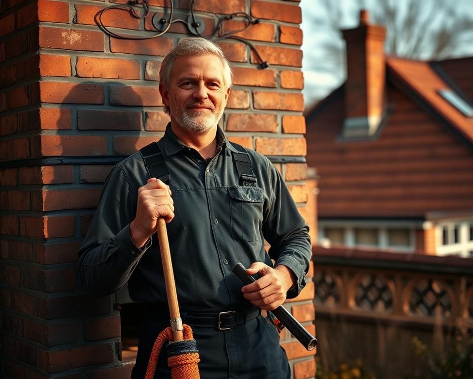 Schoorsteenveger voor veilig gebruik